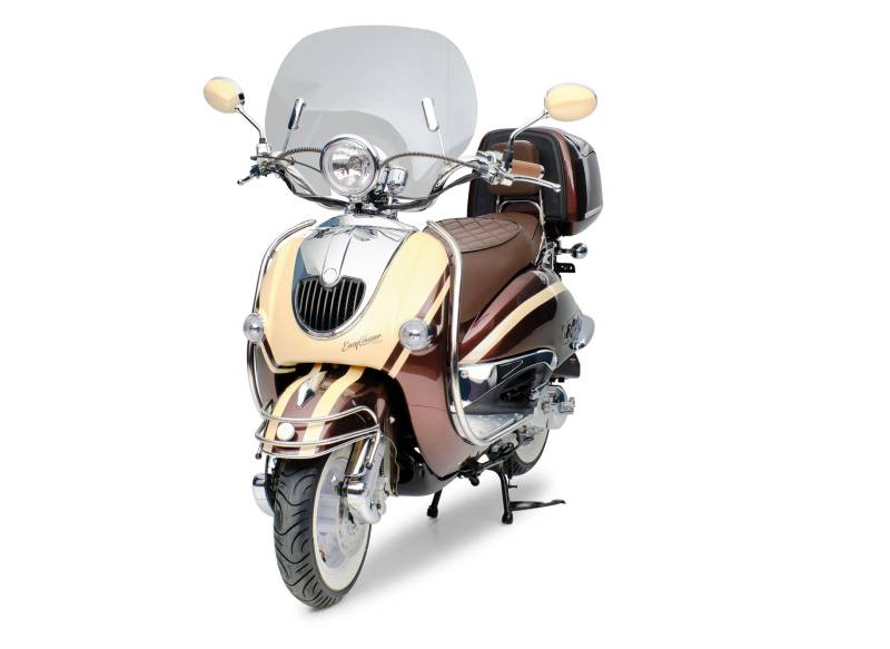 Motorroller Retro EasyCruiser Artemis Braun Beige 50ccm 45 kmh Moped Scooter von Burnout