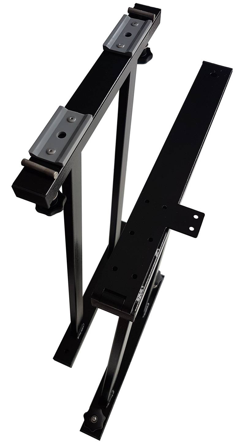 Bus-Boxx Multiflexboard klappbar für VW T5, T6, T6.1 – Höhenverstellbar, Bettverlängerung und Stauraumlösung, 51 cm Höhe (Klappbar, Schwarz, Ohne Gasdruckfeder) von Bus-Boxx