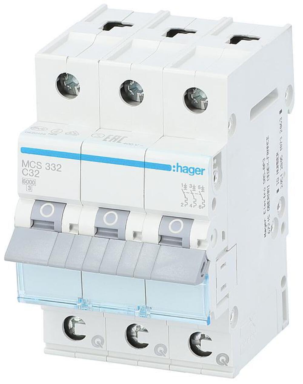 Hager MCS332 LS-Schalter 3P 6kA C-32A QC Quick Connect 1M Hager MCS332 LS-Schalter 3P 6kA C-32A QC Quick Connect 1M von Busch-Jaeger