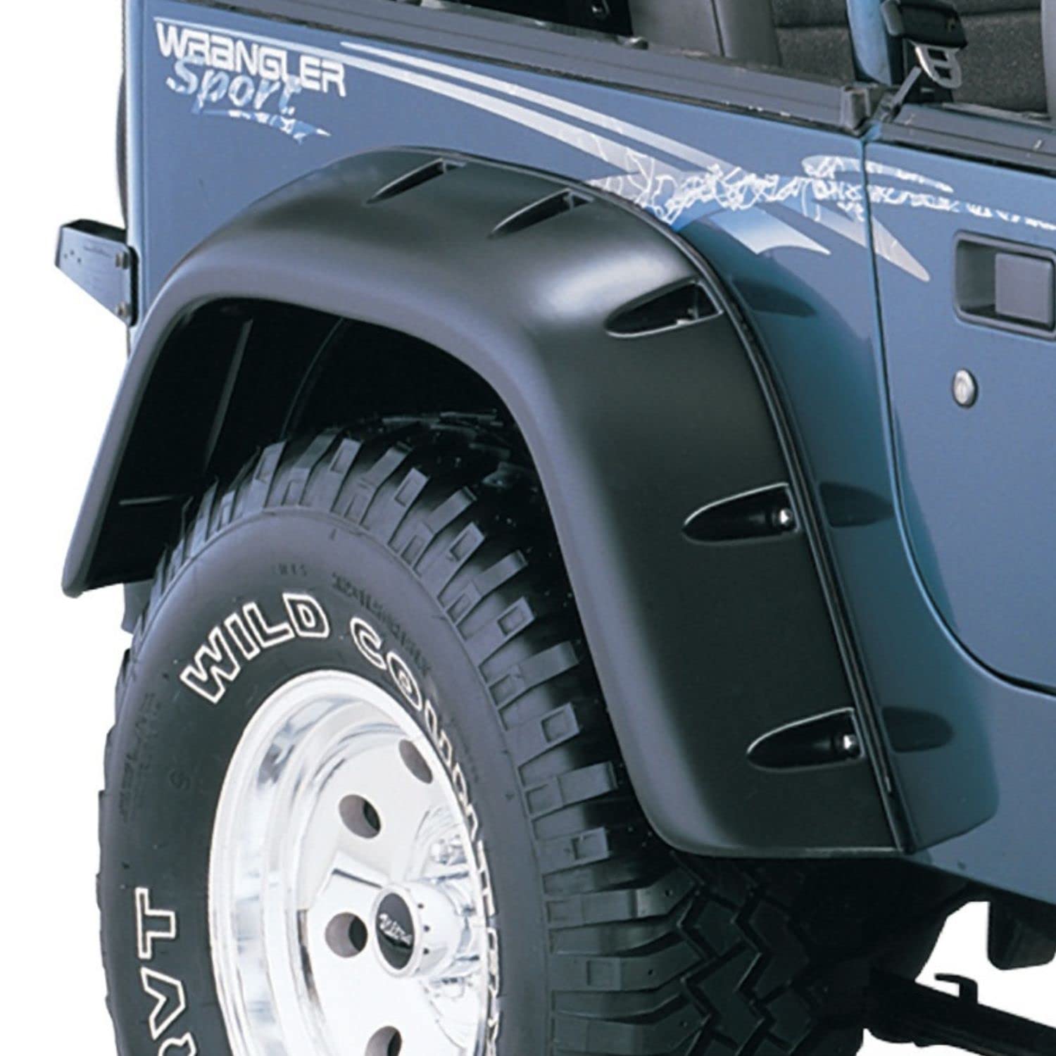 Bushwacker 10058–07 Schwarze Jeep Cutout Style strukturierte Oberfläche hinten Kotflügelverbreiterung für Jeep Wrangler YJ 1987–1995 (außer Renegade) von Bushwacker