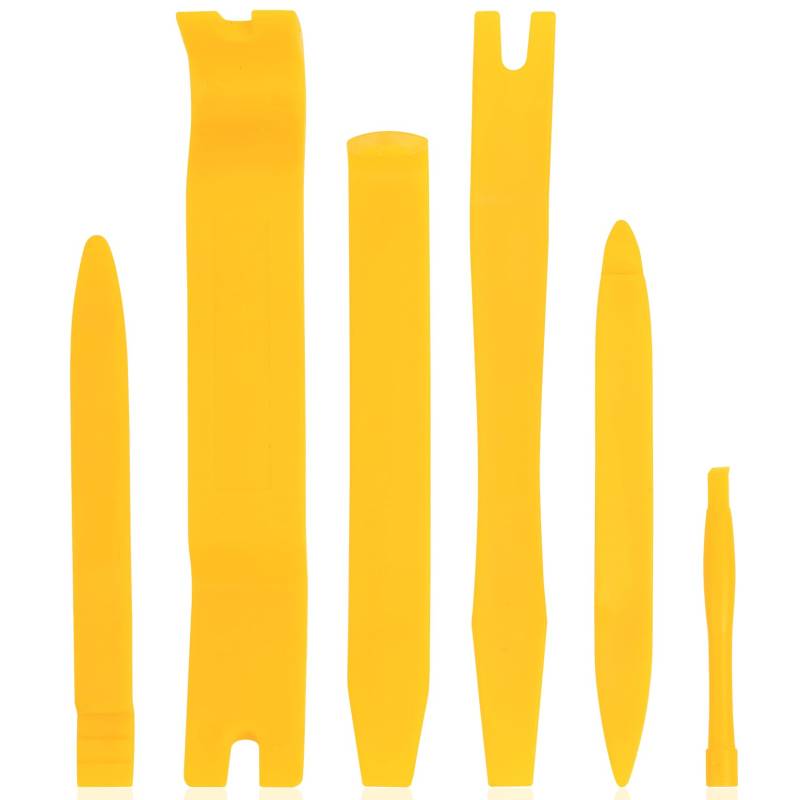 But Oswetf Hebelwerkzeug Auto Verkleidung Werkzeug, Auto Demontage Werkzeuge Set, Kunststoff KFZ Werkzeug Zierleistenkeile Removal Set, Ausbauwerkzeug für Autoradio Türverkleidung (6 Stück Gelb) von But Oswetf