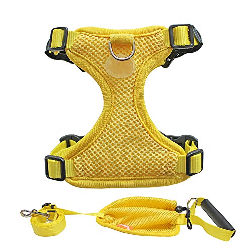 buyhere Haustierhalsband mit Vest SAFETY DOG Harness verstellbar Auto Safety Leine Geschirr Weich gepolsterte Schutz Walking Weste Mess Geschirr von BuyHere