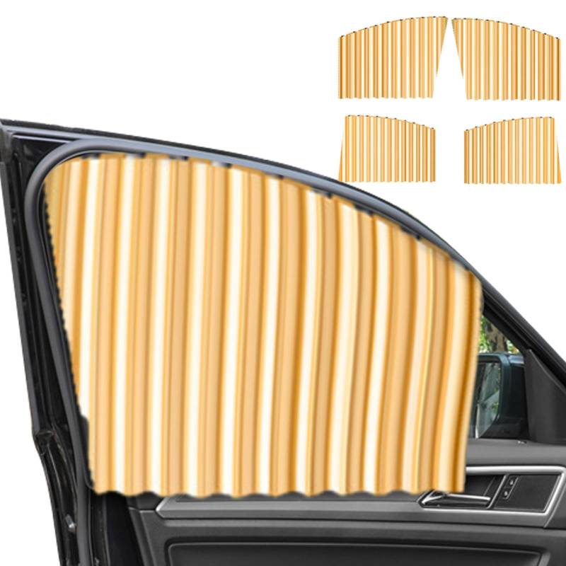 Bvizyelck Auto-Seitenfenster-Vorhang, Auto-Seitenfenster-Sonnenschutz - 4 Stück Auto-Sonnenschutz, magnetische Fenstervorhänge,Sommerliche Auto-Fenstervorhänge blockieren Starkes Sonnenlicht und von Bvizyelck