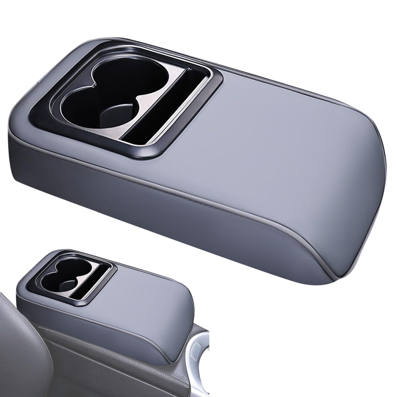 Bvizyelck Center -Konsole -Abdeckung, Armruheabdeckung für Auto,Leder -Armlehre Beschützerpolster | Multifunktionales Arm Restkissen Innenzubehör mit Tassen Veranstalter und Telefonhalter für Auto Bvizyelck Center -Konsole -Abdeckung, Armruheabdeckung für Auto,Leder -Armlehre Beschützerpolster | Multifunktionales Arm Restkissen Innenzubehör mit Tassen Veranstalter und Telefonhalter für Auto von Bvizyelck