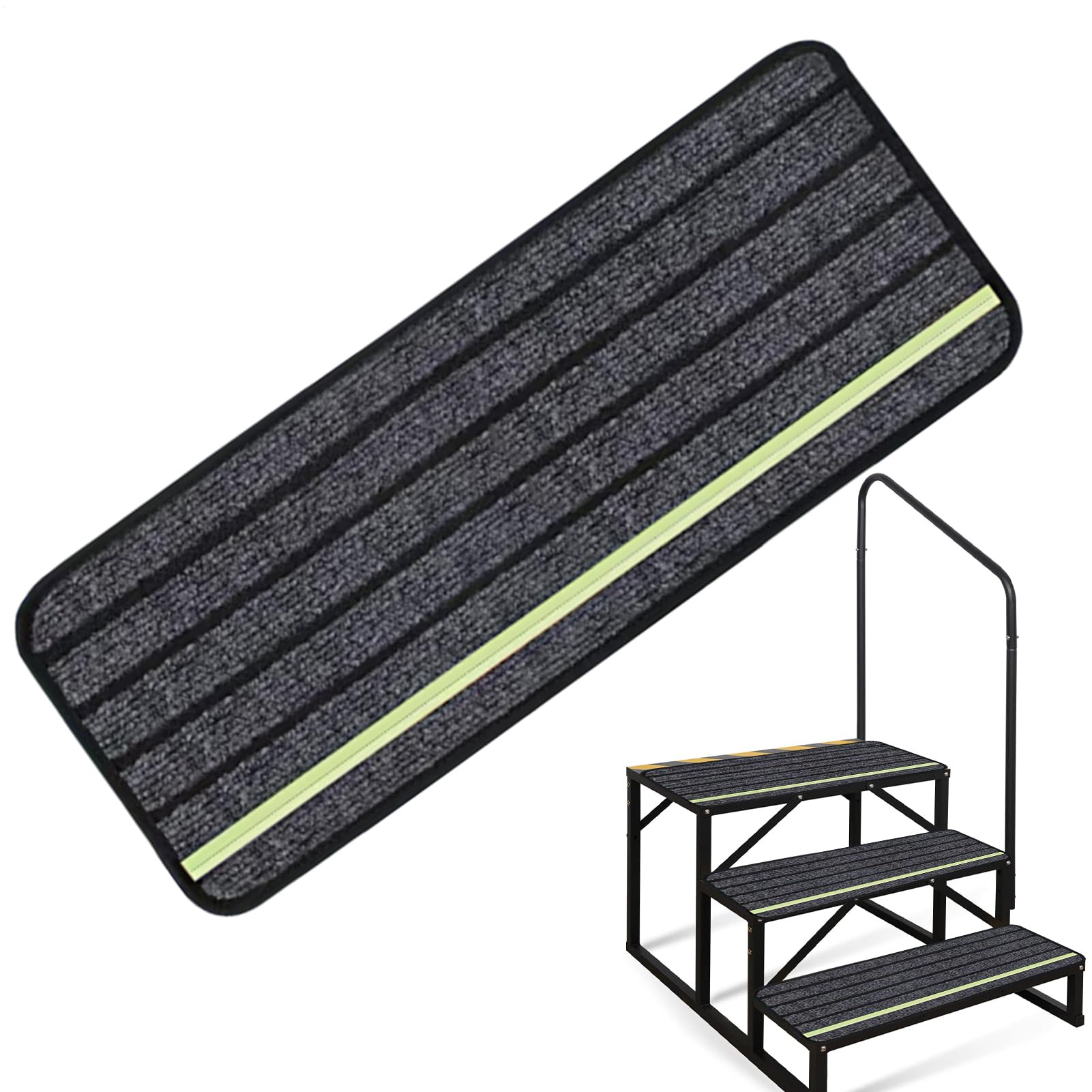 RV-Fußmatten Treppenmatten, Teppichpolster Mit Rutschem Teppich, Luminous-Treppe, 7,48x19,29 Zoll, Lang Anhaltendes Material, Einfache Installation, Für Zuhause, Deck, Garage Und Reise-Setups RV-Fußmatten Treppenmatten, Teppichpolster Mit Rutschem Teppich, Luminous-Treppe, 7,48x19,29 Zoll, Lang Anhaltendes Material, Einfache Installation, Für Zuhause, Deck, Garage Und Reise-Setups von Byeaon