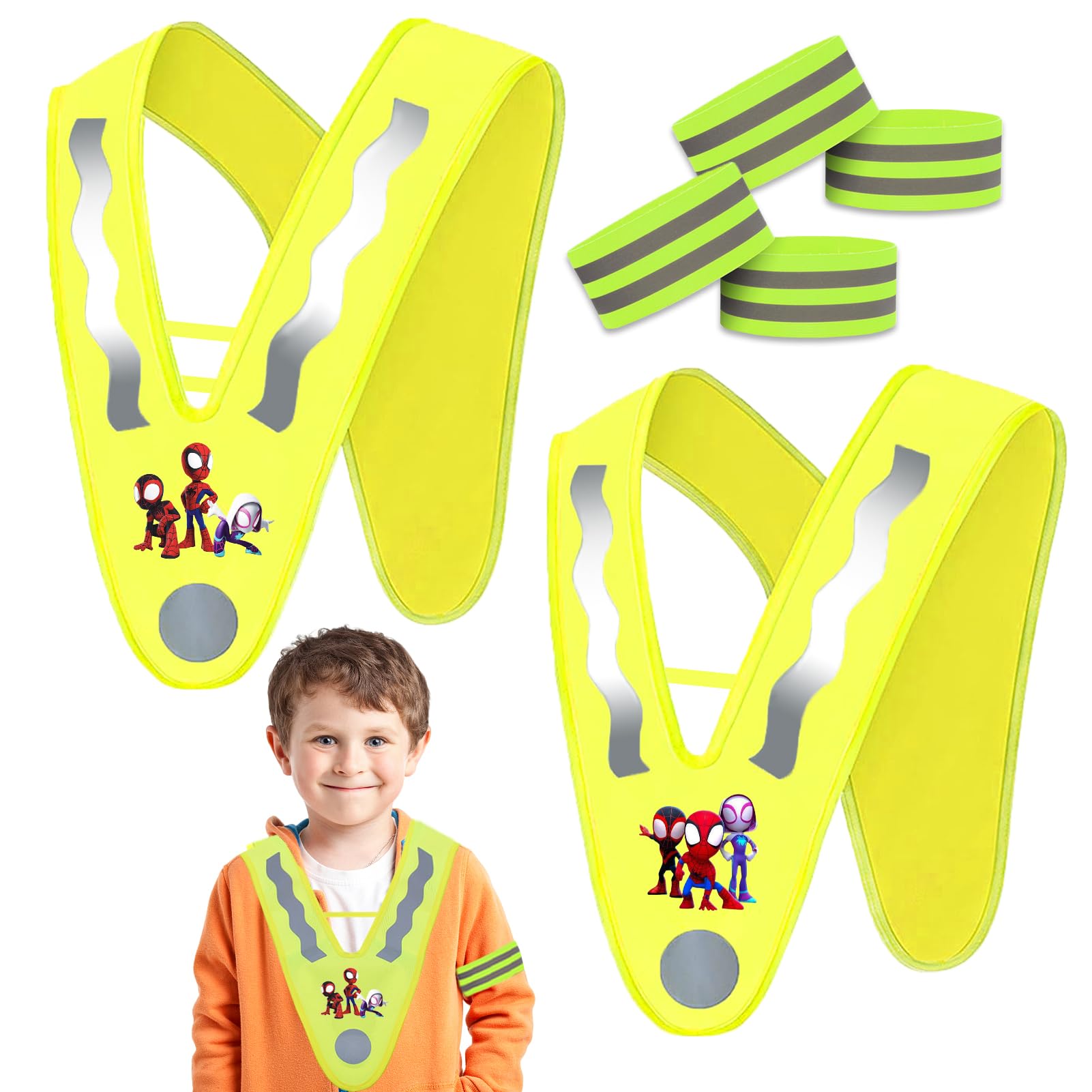 Byhsoep 2 Stück Warnweste Kinder, Warnweste Kinder V Form, mit 4 Reflektorband, Sicherheitsweste Kinder, Reflektorweste Kinder, Sicherheitsweste Kinder Fahrrad, Stark Reflektierend, 360°-Schutz Byhsoep 2 Stück Warnweste Kinder, Warnweste Kinder V Form, mit 4 Reflektorband, Sicherheitsweste Kinder, Reflektorweste Kinder, Sicherheitsweste Kinder Fahrrad, Stark Reflektierend, 360°-Schutz von Byhsoep