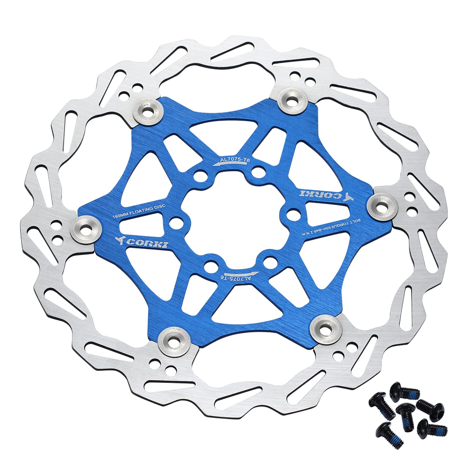 Bynccea 160mm 180mm Fahrrad Schwimmende Bremsscheibe mit 6 Schrauben für Mountain Rennrad BMX MTB Bynccea 160mm 180mm Fahrrad Schwimmende Bremsscheibe mit 6 Schrauben für Mountain Rennrad BMX MTB von Bynccea