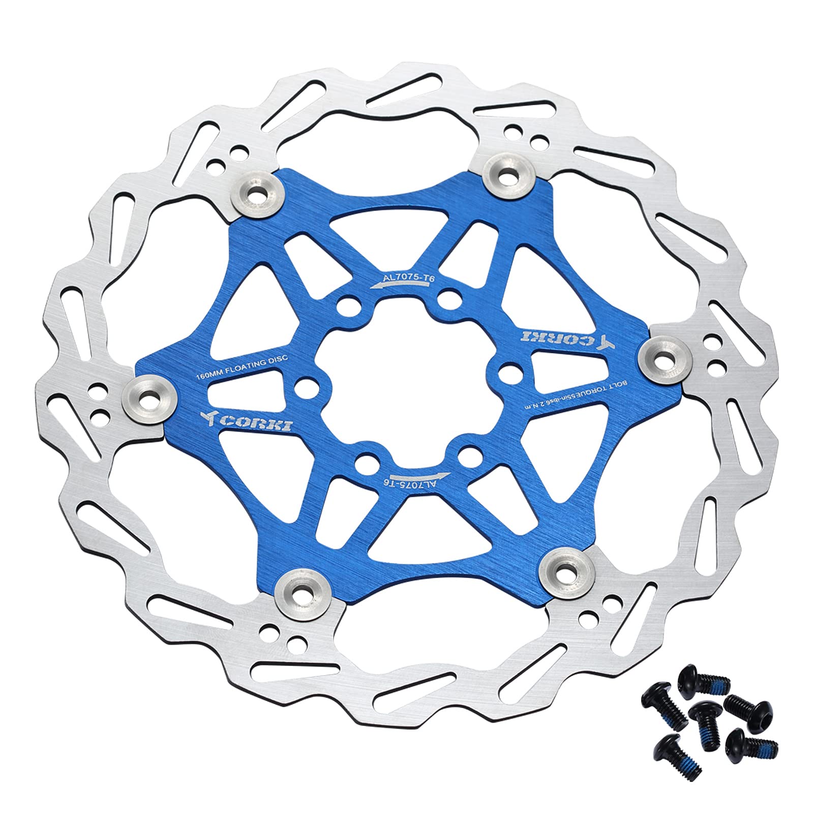 Bynccea 160mm 180mm Fahrrad Schwimmende Bremsscheibe mit 6 Schrauben für Mountain Rennrad BMX MTB von Bynccea
