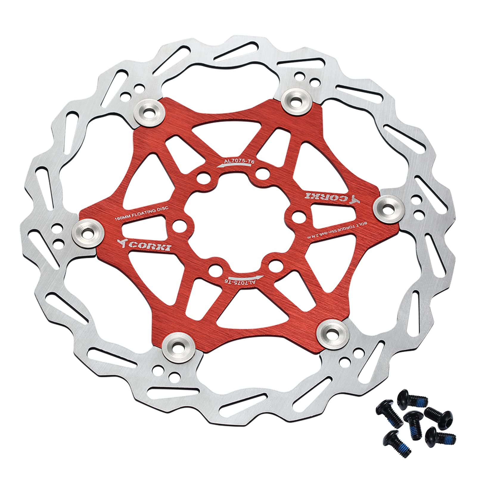 Bynccea 160mm 180mm Fahrrad Schwimmende Bremsscheibe mit 6 Schrauben für Mountain Rennrad BMX MTB Bynccea 160mm 180mm Fahrrad Schwimmende Bremsscheibe mit 6 Schrauben für Mountain Rennrad BMX MTB von Bynccea