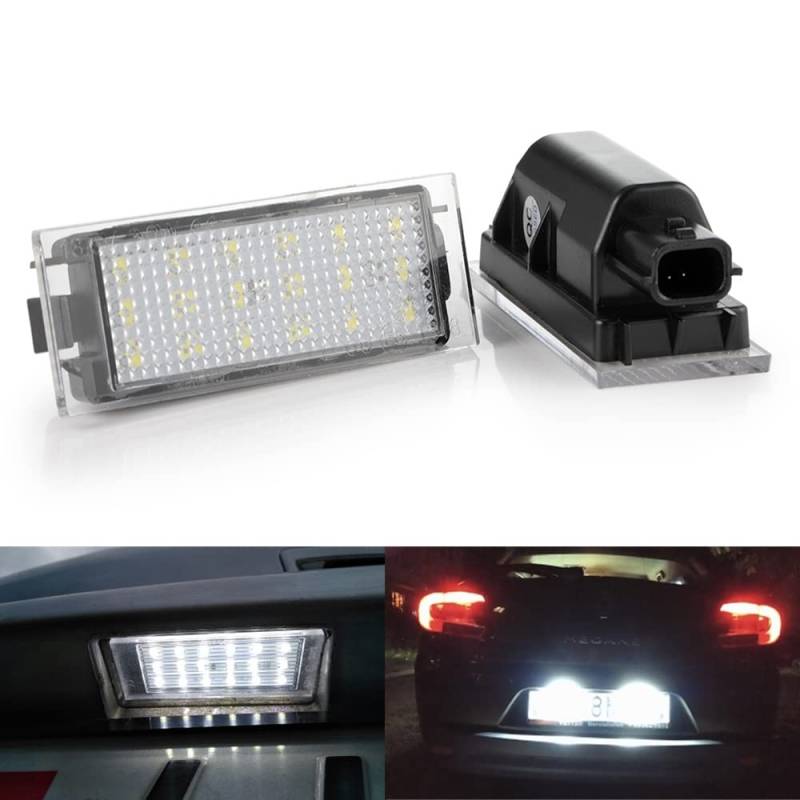 Bynome Led Kennzeichenbeleuchtung Glühbirnen CanBus Fehlerfrei Nummernschil für Renault Twingo clio 4 Megane 3 4 Scenic Models Captur Espace Laguna Latitude Master Mode Grand Model von Bynome