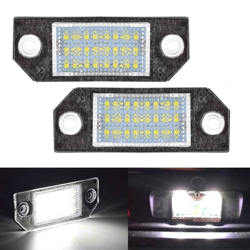 Bynome Led Kennzeichenbeleuchtung Glühbirnen CanBus Fehlerfrei Nummernschil für ford Focus MK2 (2003-2008) C-Max (2003-2007) 2 Stücke von Bynome