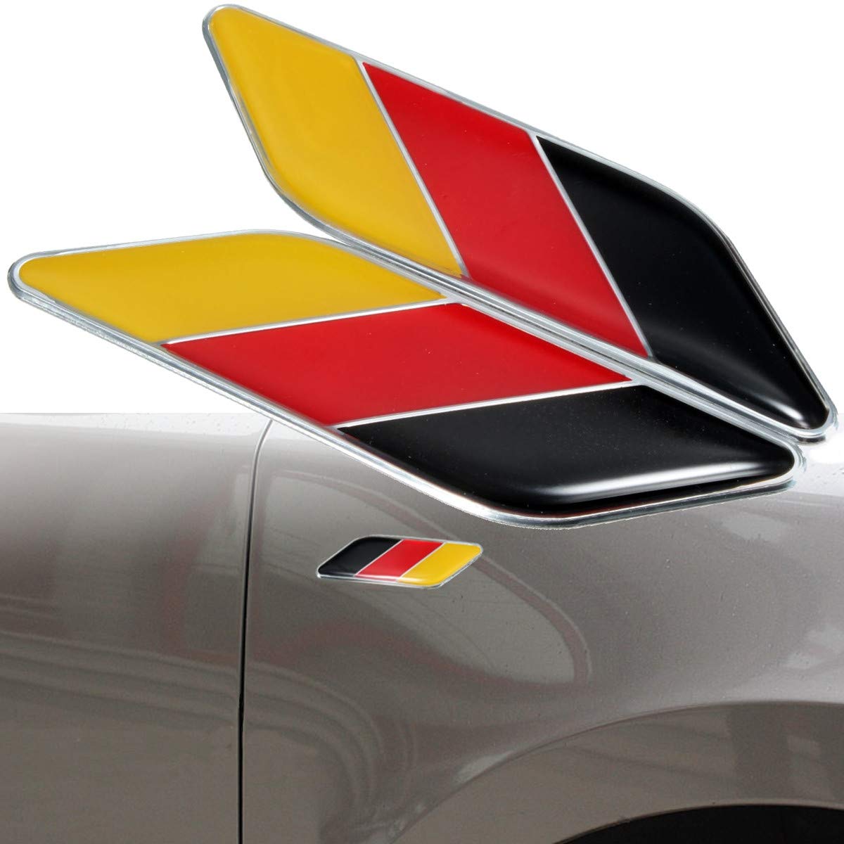 C-FUNN 2 Stück 3D Deutsche Flagge Aufkleber Abzeichen Embleme Aufkleber Deko für Auto LKW Fahrrad Laptop von C-FUNN