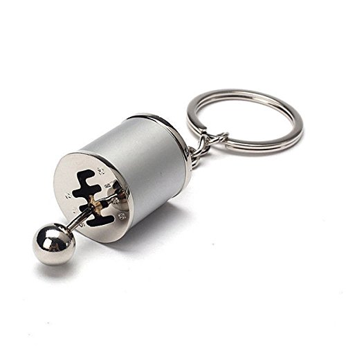 C-FUNN 4 Farben Auto Auto Tuning Teil Chrome Finish Getriebe Schalthebel Schlüsselanhänger Fob Ring Turbine Nos Keychain-Silber von C-FUNN