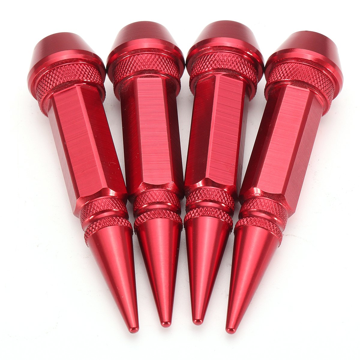 C-FUNN 4Er Aluminium Reifen Staubdicht Felgen Ventilkappen Auto Auto Bike Spike Form - Rot C-FUNN 4Er Aluminium Reifen Staubdicht Felgen Ventilkappen Auto Auto Bike Spike Form - Rot von C-FUNN