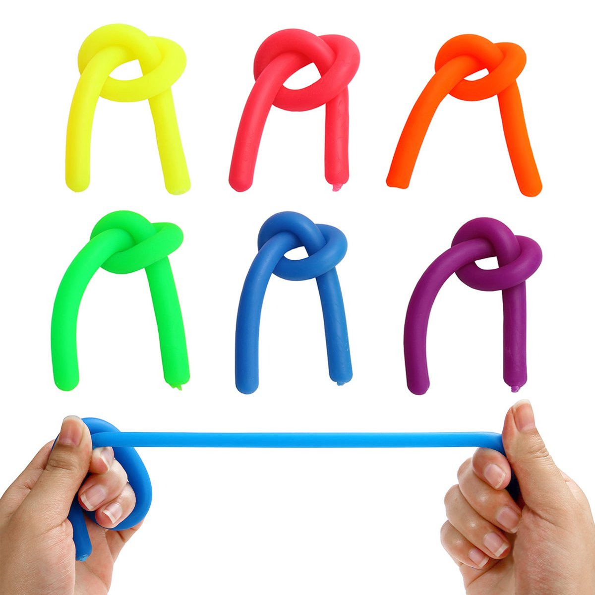 C-FUNN 6Pcs TPR Bunte Dehnbare Schnur-Zappeln-Gerät-Angst-Entlastung Verringern Druck-Gerät C-FUNN 6Pcs TPR Bunte Dehnbare Schnur-Zappeln-Gerät-Angst-Entlastung Verringern Druck-Gerät von C-FUNN