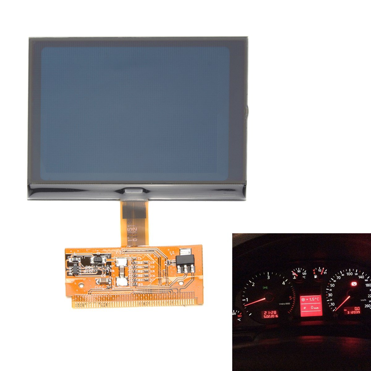 C-FUNN Auto Fahrzeug Chic Vdo LCD Cluster Tacho Display Für Audi A3 A4 A6 von C-FUNN