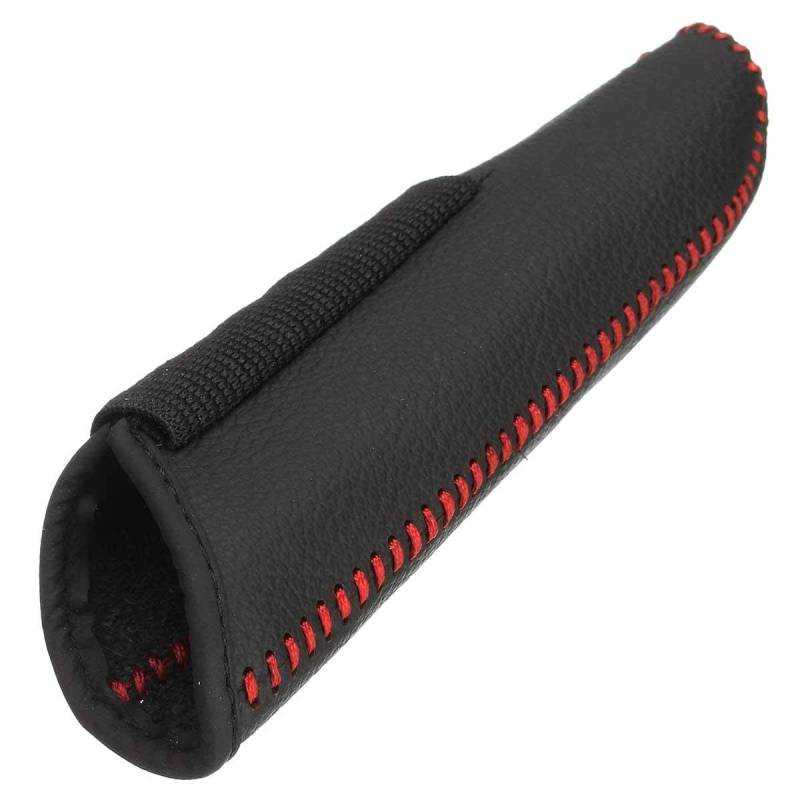 C-FUNN Auto-Handbremsen-Abdeckung, aus echtem Leder, rutschfest, für Honda Civic/Accord, Schwarz + Rot von C-FUNN