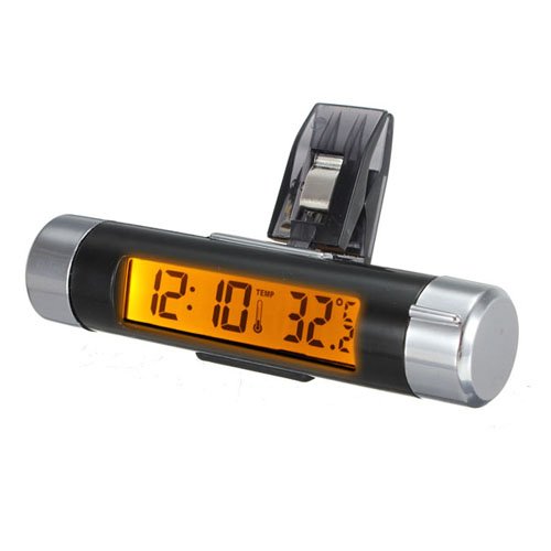 C-FUNN LCD-Clip-On-Digital-Hintergrundbeleuchtung Auto-Thermometer-Uhr Calenda-Orange von C-FUNN