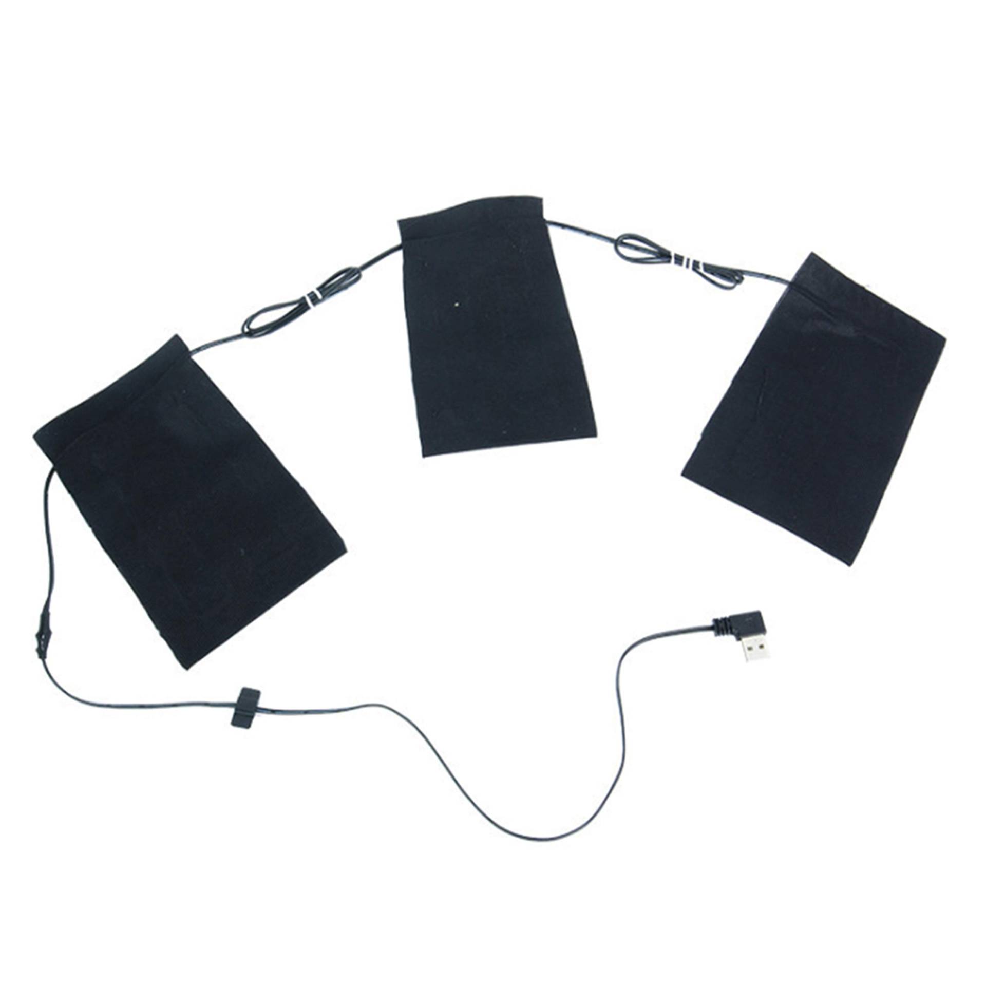 C-FUNN Schwarz 3In1 5V Elektro-USB-Heizpads Wasserdicht Carbonfaser-Heizungsjacken Kleidung Winterwärmer von C-FUNN