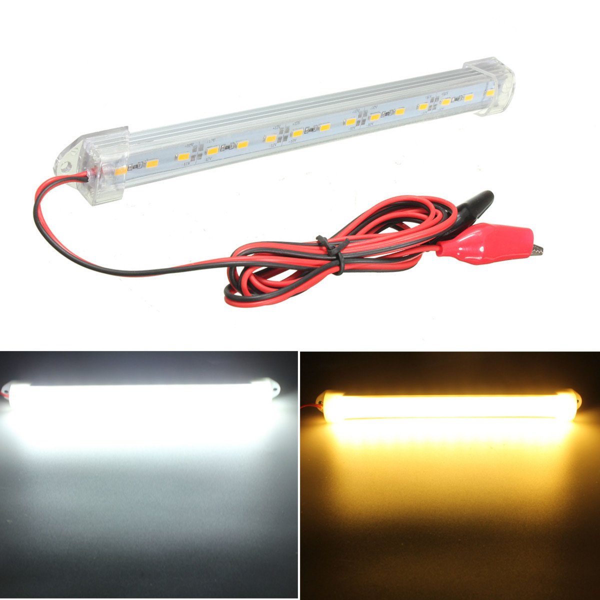 C-Funn 12V 20Cm 15Led SMD 5630 LED-Streifen Light Hard Tube Bar Kühlweiß Warmgelb - Warmgelb von C-FUNN