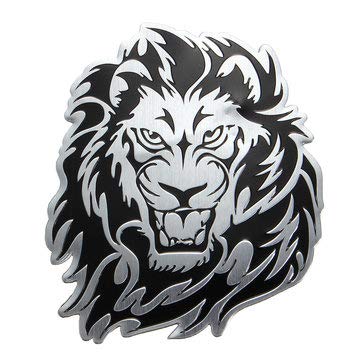 C-Funn 3D DIY Silber Tiere Kopf Metall Logo Aufkleber Auto Motorrad Abzeichen Emblem Aufkleber - 03# von C-FUNN