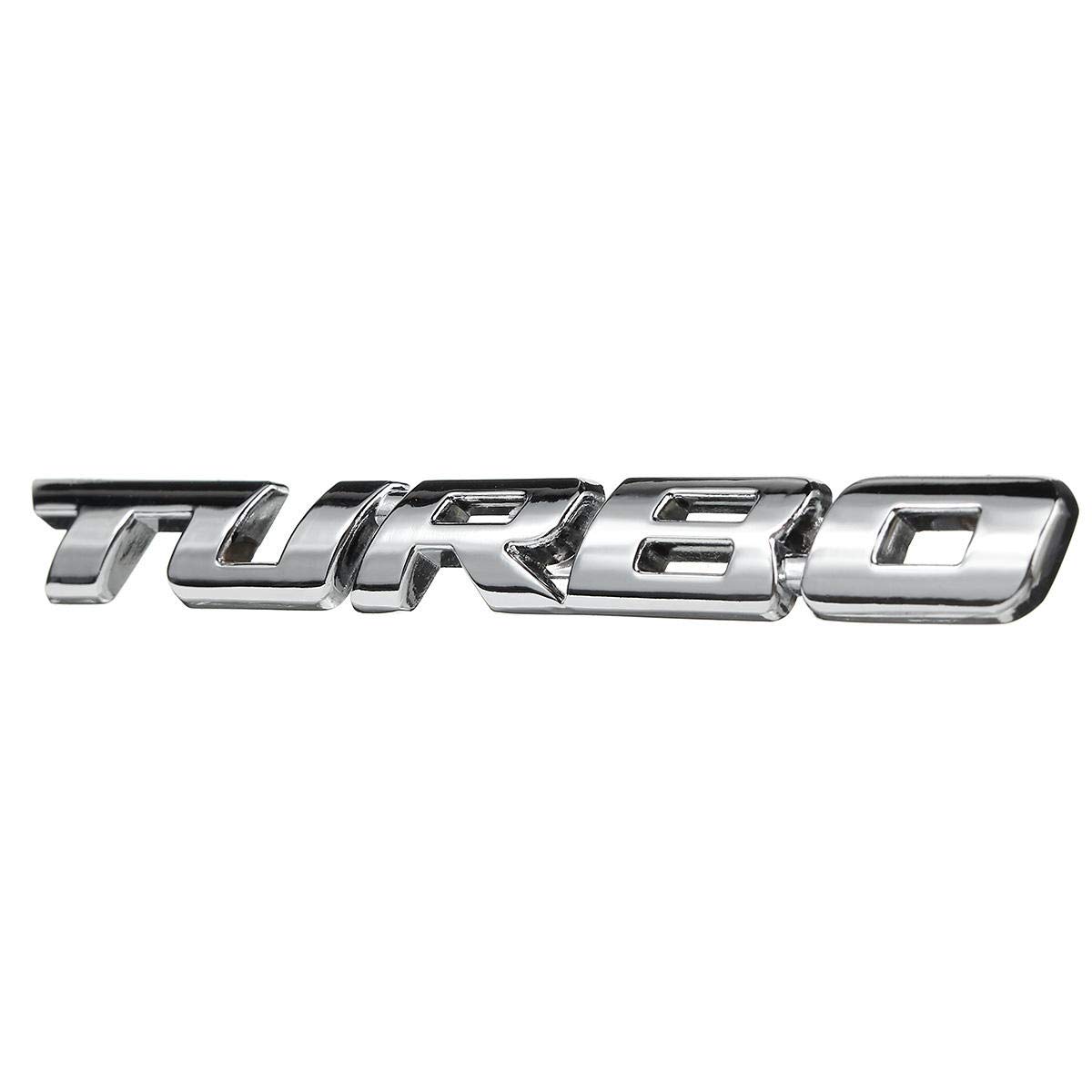 C-Funn Turbo 3D Metall Auto Aufkleber Schriftzug Abzeichen Aufkleber für Auto Body Heckklappe - Silber von C-FUNN