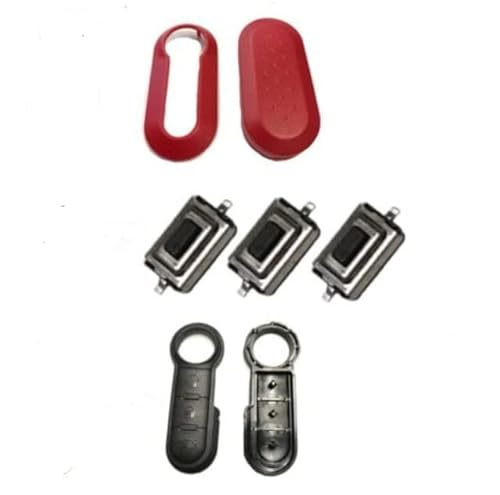 Für Fiat 500 Bravo Evo Doblo Ducato Schlüssel Funkschlüssel Autoschlüssel 1x Tastenfeld Gummi + 1x Gehäuse + 3x Mikroschalter Taster von C-P Zubehör