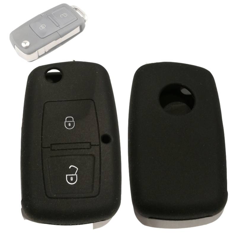 Für VW SEAT SKODA Autoschlüssel Schlüssel Funkschlüssel Hülle Etui Schutzhülle Cover Schwarz von C-P Zubehör