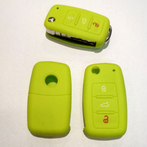 Für VW SEAT SKODA Funk Schlüssel Autoschlüssel Silikon Hülle Cover Key Etui Schutzhülle Grün von C-P zubehör