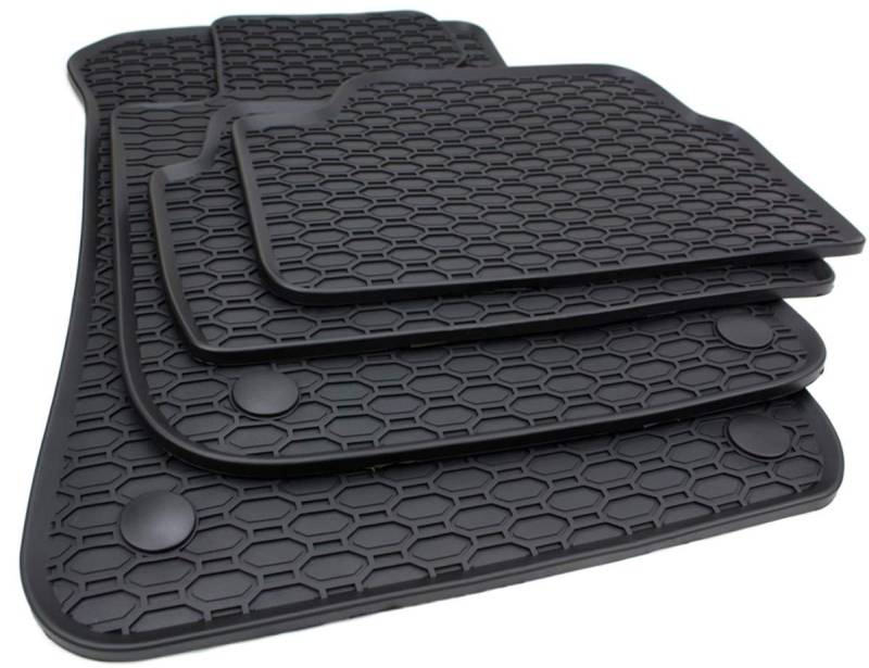 kfzpremiumteile24 Gummimatten Premium Qualität Fußmatten Gummi schwarz 4-teilig von C&D