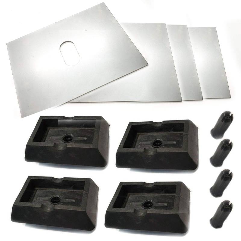 C.P zubehör Hebebühne für BMW 5er E39, 2000 kg Tragfähigkeit, Wagenheber, Geländewagen, Schwarz, Legierter Stahl, 4x Gummiblock Adapter, 4x Schweißblech 130x100x1.5mm von C.P zubehör