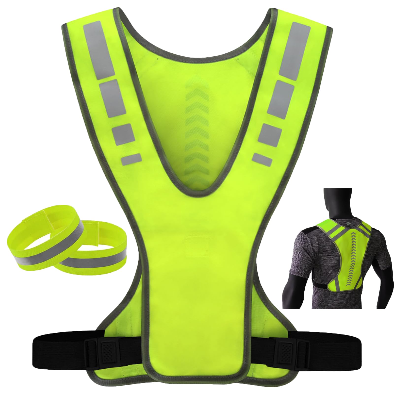 Warnweste Erwachsene Fahrrad, Reflektorweste, Warnwesten Auto, Reflektorweste Laufwes, Gelb Reflektierende Weste mit Reflektorband, Reflektorweste Fahrrade mit 2 Reflektorband, für Joggen, Fahrrad Warnweste Erwachsene Fahrrad, Reflektorweste, Warnwesten Auto, Reflektorweste Laufwes, Gelb Reflektierende Weste mit Reflektorband, Reflektorweste Fahrrade mit 2 Reflektorband, für Joggen, Fahrrad von CAAGGMM