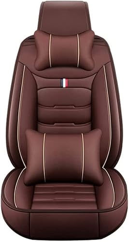 PU Leder Autositzbezüge-Set für V-W Taigo SUV 2021 2022, Airbag kompatibel, wasserdicht, Auto Sitzbezüge Covers Zubehör,Coffee von CAESY