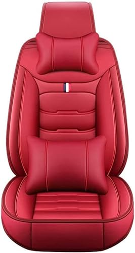 PU Leder Autositzbezüge-Set für V-W Taigo SUV 2021 2022, Airbag kompatibel, wasserdicht, Auto Sitzbezüge Covers Zubehör,Red von CAESY