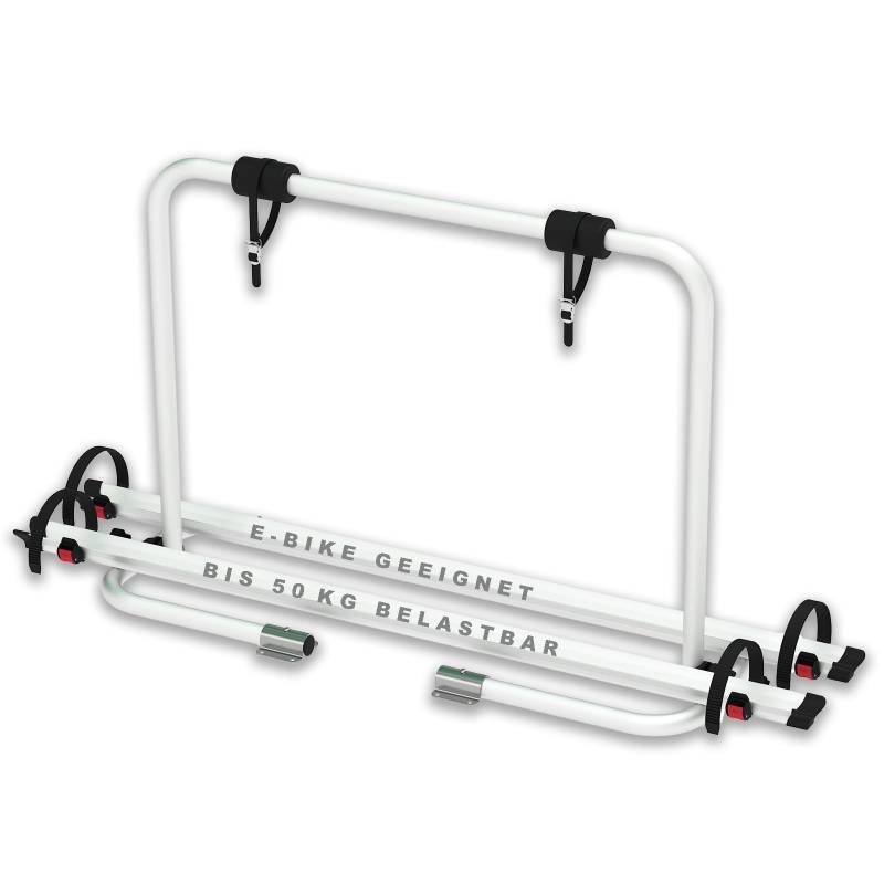 Fahrradträger für Deichsel Wohnwagen | abklappbar | Bike Träger XL ALU | für 2 Fahrräder e Bike bis 50kg belastbar von Bluecraft