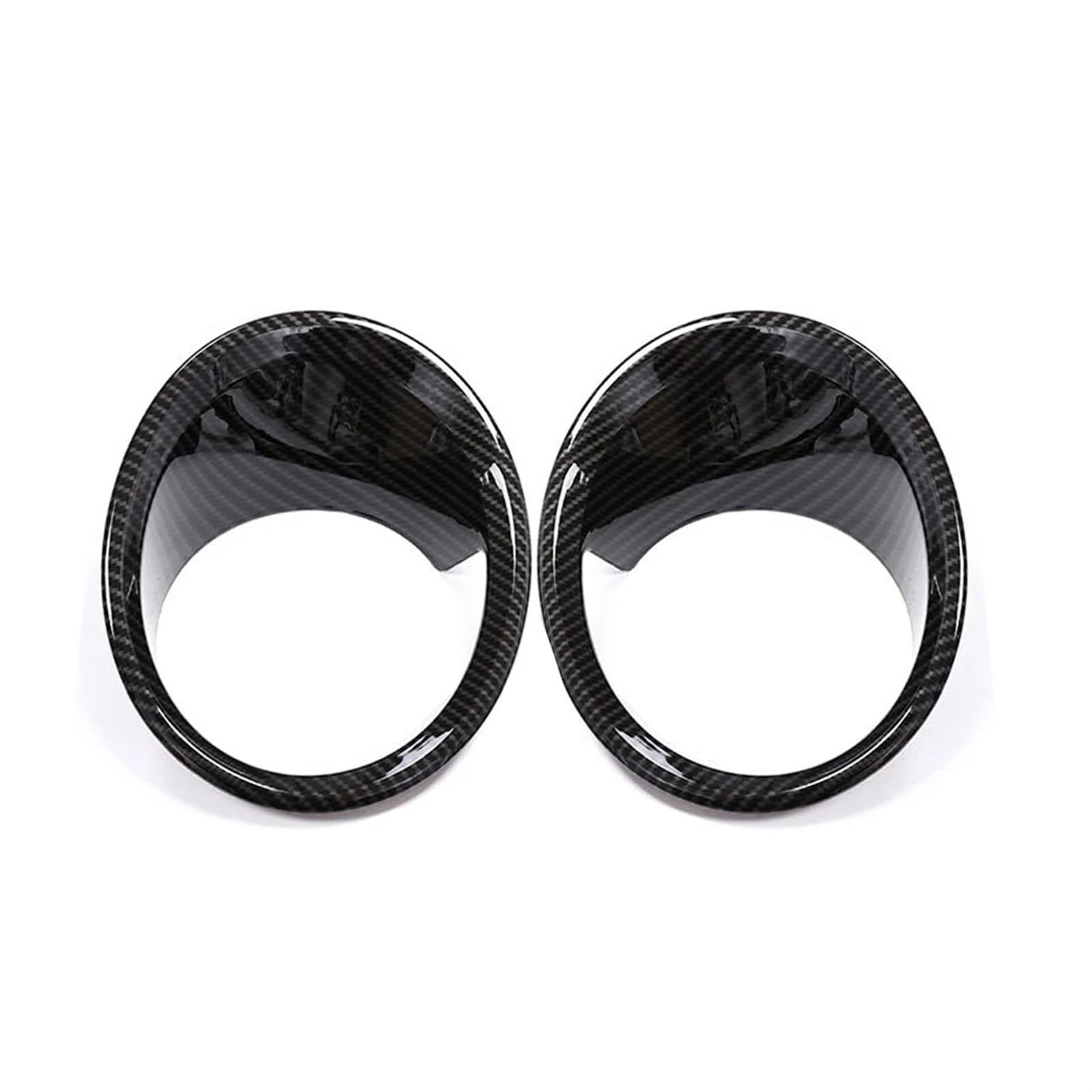 Auto Innenbereich Für X1 F48 2016-2019 ABS Carbon Faser 2 Stücke Auto Styling Nebelscheinwerfer Rahmen Lampe Ring Abdeckung Trim Auto Innenzubehör(Farbe:Carbon Fiber) von CAIDIS