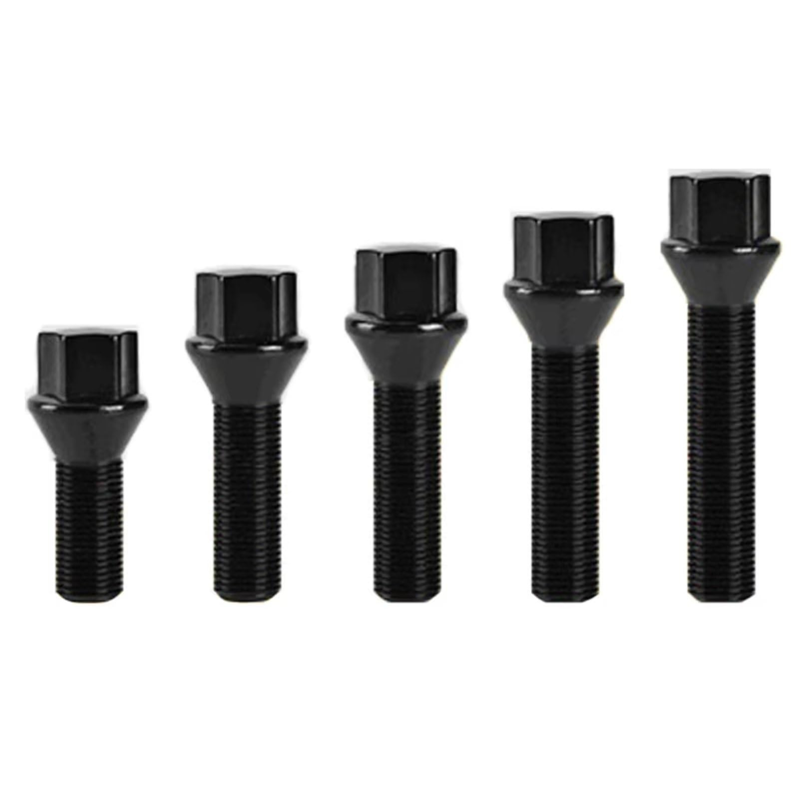 Spürverbreiterungsatz M14x1.25/M14x1.5 Schwarze Radschrauben 17 Sechskant 28mm/40mm/42mm/45mm/47mm Gewindeschaftlänge Radschrauben Kegelsitz Spurplatten Distanzscheibe(45mm,M14x1.5) von CAIDIS