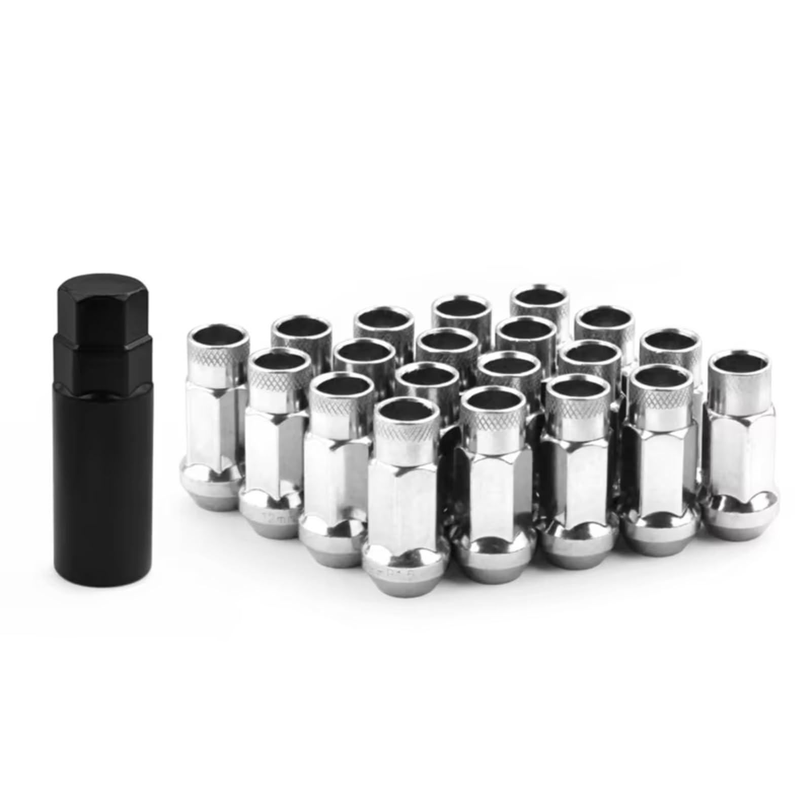 Spürverbreiterungsatz Radmuttern 12x1,5 12x1,25 Gebacken Blau Schwarz Lila Rot Silber Hub Mutter Spurplatten Distanzscheibe(Silber,M12x1.5) von CAIDIS