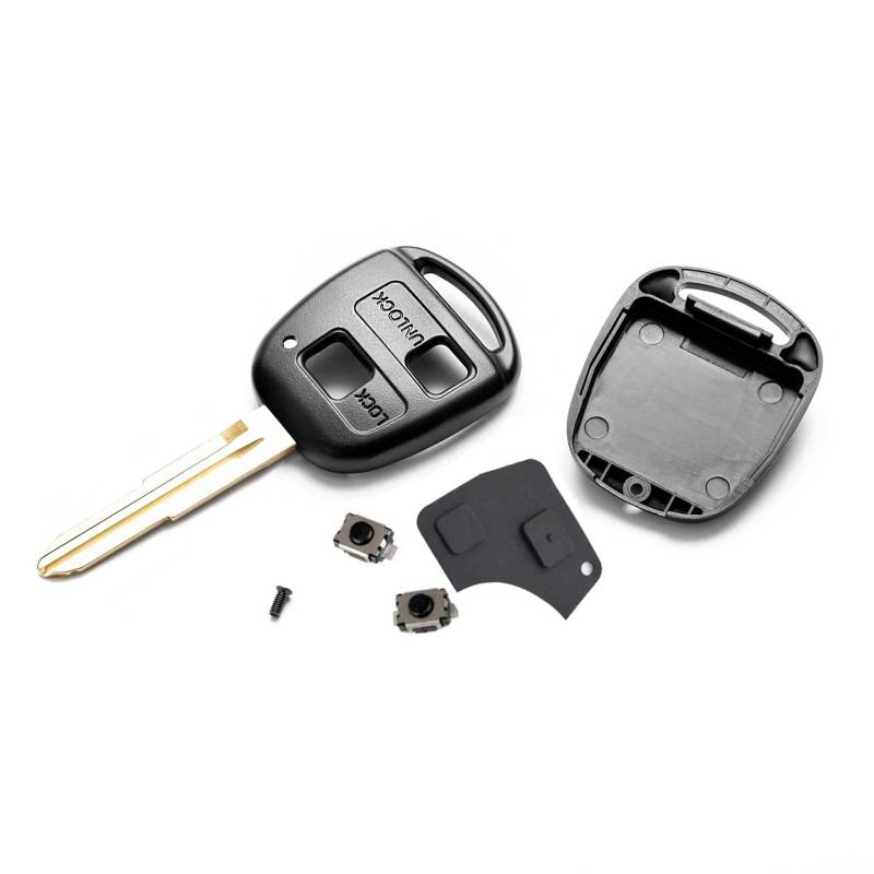 2 Tasten Gehäuse der Fernbedienung Typ Messer für Toyota Auris Avensis Corolla RAV4 Tundra Yaris, Auto Schlüsselgehäuse Pilot Autoschlüssel (TOY41) von CAIHINIER