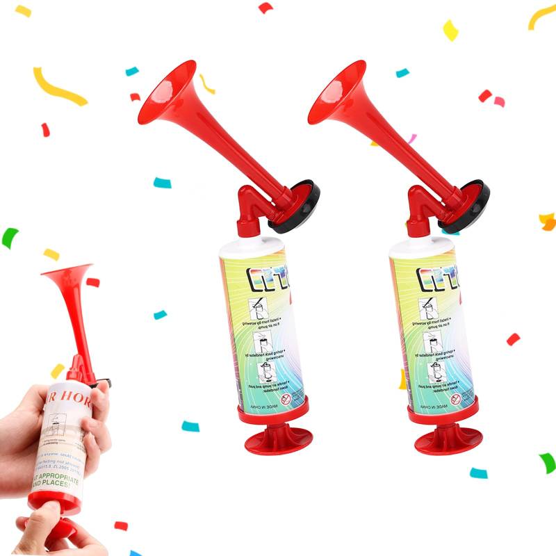 CAIJ 2 Stück Air Horn, Handheld Luftdruck Fanfare Pumpe Manuelle Stadion-Trompete Fussball Lufthorn Lufthupe Signalhorn Lufthorn Druckluftfanfare Zum Anfeuern Melodie Gas Hupe Boot Hörner von CAIJ