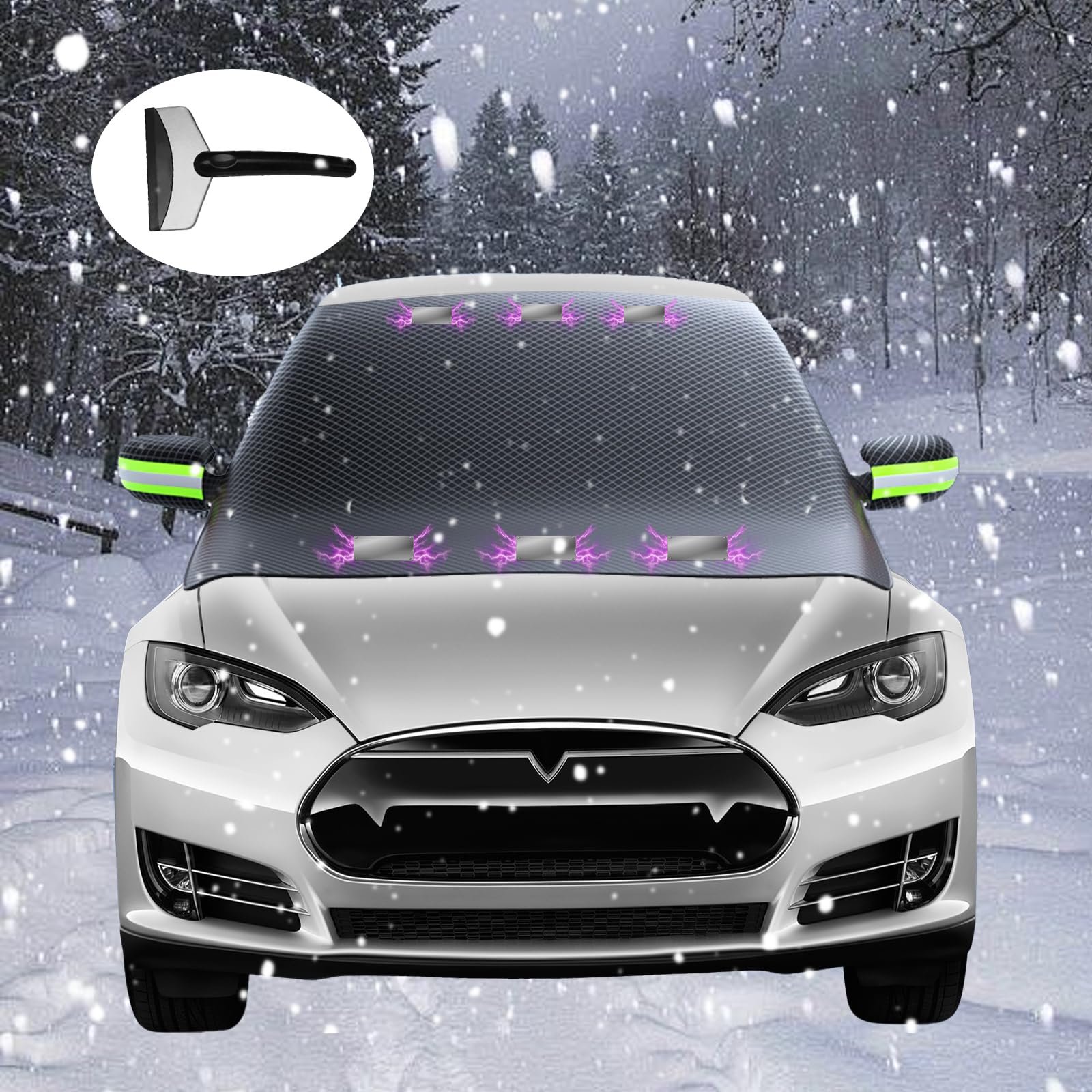 CAIJ 150 x 110cm Auto Abdeckung Winter, Frontscheibenabdeckung Winter mit 6 Magnet Fixierung Autoabdeckung Winter Faltbare Abnehmbare Frontscheibenabdeckung für Gegen Schnee Frost Sonne CAIJ 150 x 110cm Auto Abdeckung Winter, Frontscheibenabdeckung Winter mit 6 Magnet Fixierung Autoabdeckung Winter Faltbare Abnehmbare Frontscheibenabdeckung für Gegen Schnee Frost Sonne von CAIJ