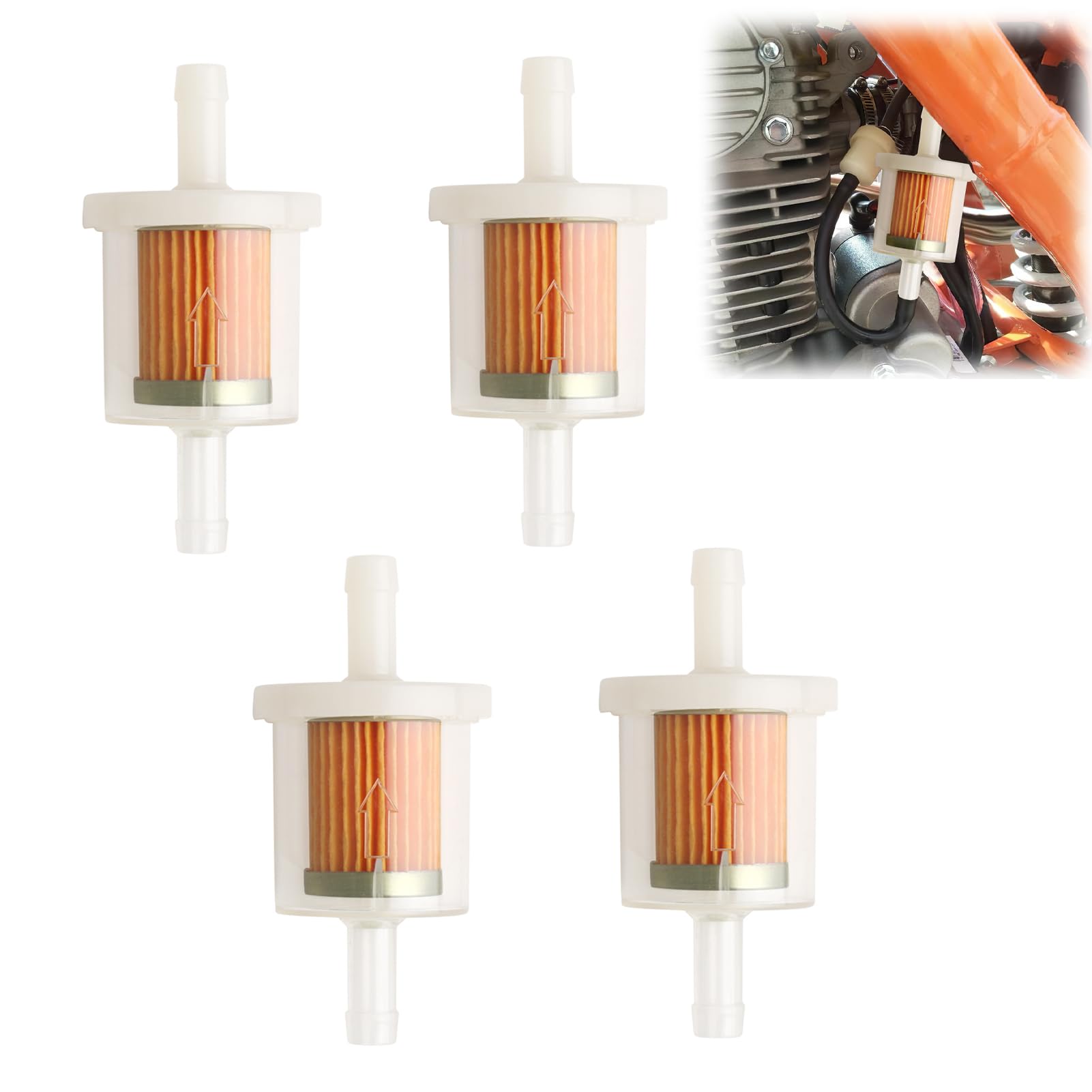 4 Stück Kraftstofffilter, Benzinfilter 8mm, Universal Benzin Flüssigkeitsfilter, Mehrweg Kraftstofffilter mit Hoher Dichte, für Motorrad, Rasenmäher, Roller Mofa 4 Stück Kraftstofffilter, Benzinfilter 8mm, Universal Benzin Flüssigkeitsfilter, Mehrweg Kraftstofffilter mit Hoher Dichte, für Motorrad, Rasenmäher, Roller Mofa von CAISYE