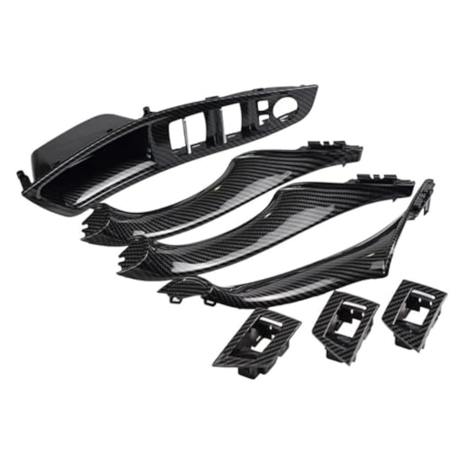 Für B&MW 5er F10 F11 520d 525d 530d 535i RHD LHD Auto Innentürgriff Innenverkleidung Pull Trim Cover Innen Türgriff(Lhd-Carbon Pattern -7pcs) von CAIZHICNC