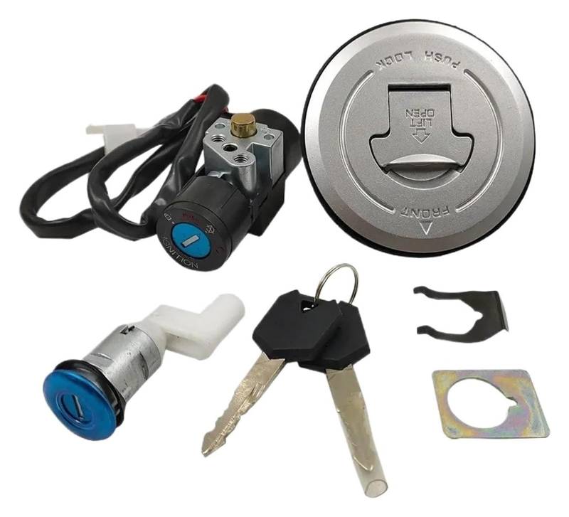Motorrad Zündschalter Für CBR125 2004-2010 Motorrad Zündschloss Sperren Fule Gas Tank Kappe Sitz Griff Schlösser Zündschalter Tankdeckel von CAIZHICNC