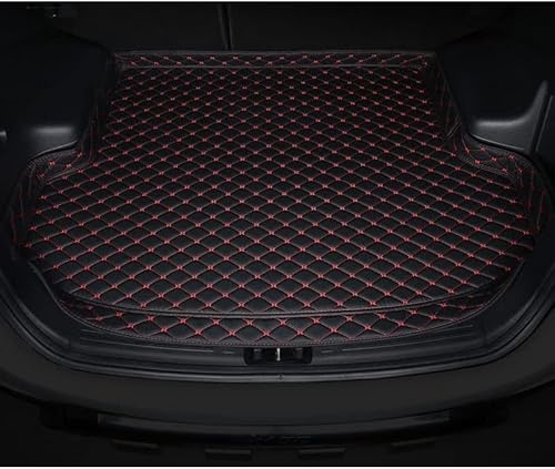 Auto Leder Kofferraummatten für Audi TT-S Roadster/TT 20years 2020 2021, Kofferraumwanne Cargo Schutzmatte Kofferraum rutschfest ZubehöR,C/Black-Red von CAKERS
