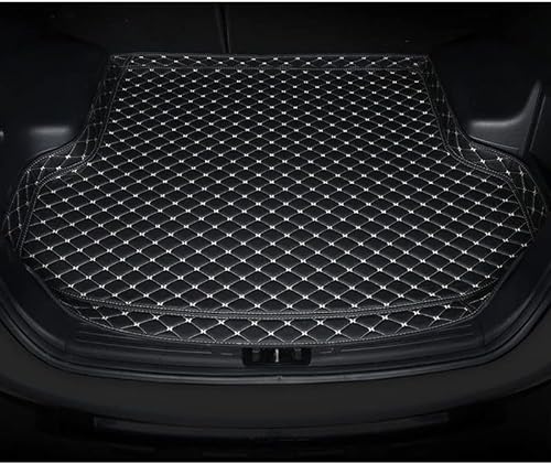 Auto Leder Kofferraummatten für Mercedes-Benz C-Class Coupe (C205) 2015 2016-2021, Kofferraumwanne Cargo Schutzmatte Kofferraum rutschfest ZubehöR,D/Black-Beige von CAKERS