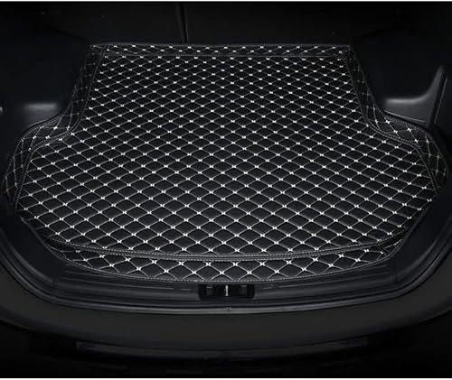 Auto Leder Kofferraummatten für Mercedes-Benz EQE 2022-2024, Kofferraumwanne Cargo Schutzmatte Kofferraum rutschfest ZubehöR,D/Black-Beige von CAKERS