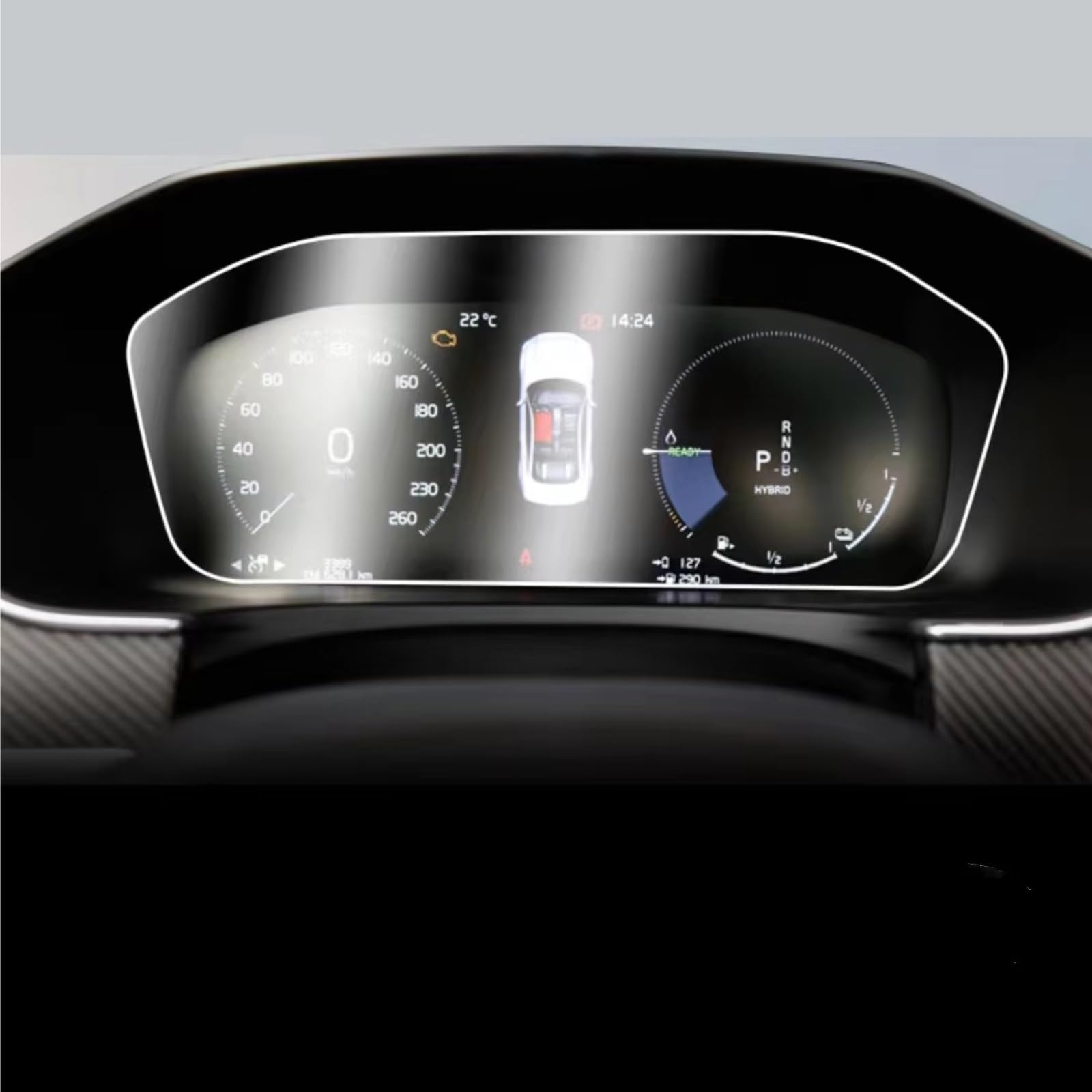 CAKYSE Kompatibel Mit Polestar 1 2021 2022 2023 Displayschutzfolie Aus Gehärtetem Glas, Infotainment, GPS-Navigation Und TPU-Armaturenbrett Auto Navi Folie Zubehör(TPU Dashboard) von CAKYSE
