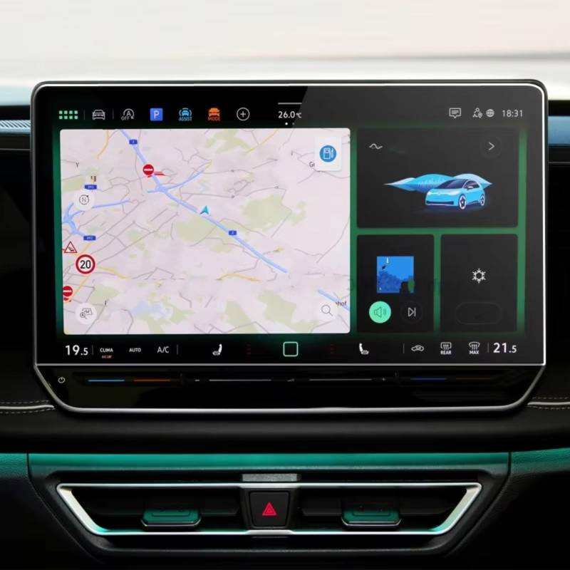 CAKYSE Kompatibel Mit VW Für Tiguan 2024 Auto 15 Zoll Infotainment LCD GPS Navigation Displayschutzfolie Aus Gehärtetem Glas Auto Navi Folie Zubehör von CAKYSE