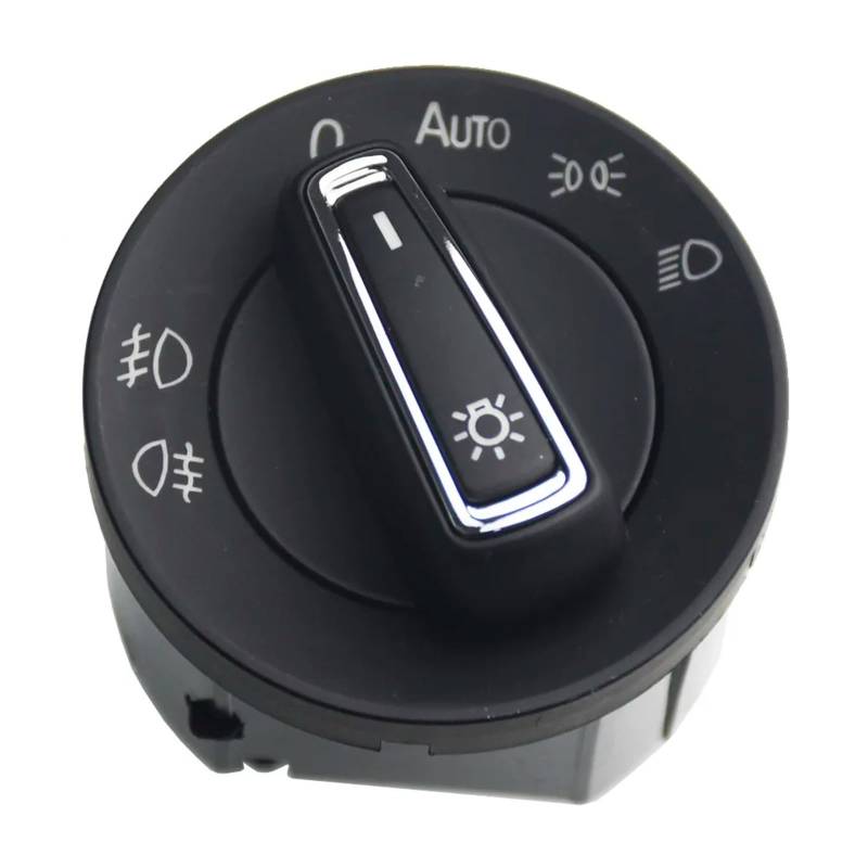 CAKYSE Lichtschalter Scheinwerfer Kompatibel Mit VW Für Touran L 2016 Für Golf MK7 2013 2014 2015 2016 Chrom Auto Scheinwerfer Schalter Kopf Licht Nebel Lampe 5GG 941 431(MQB) von CAKYSE